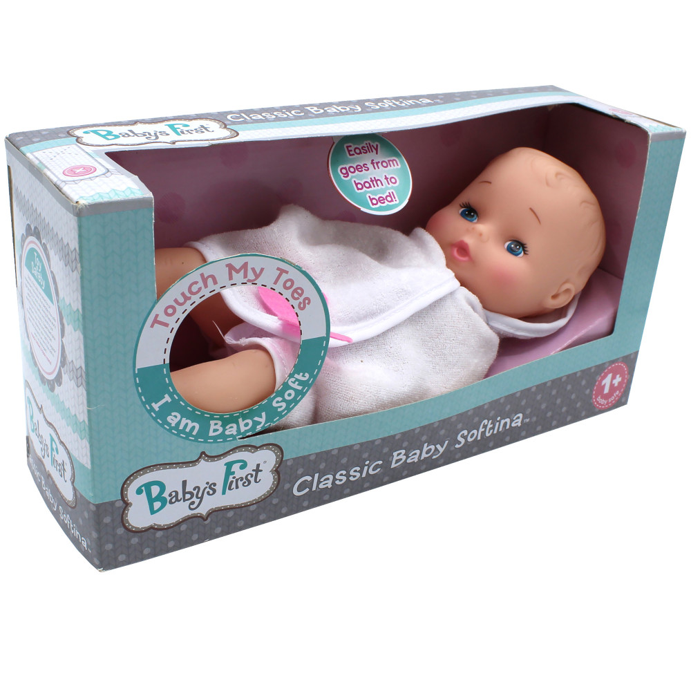 Baby's First Bathtime with Softina White Toy Doll