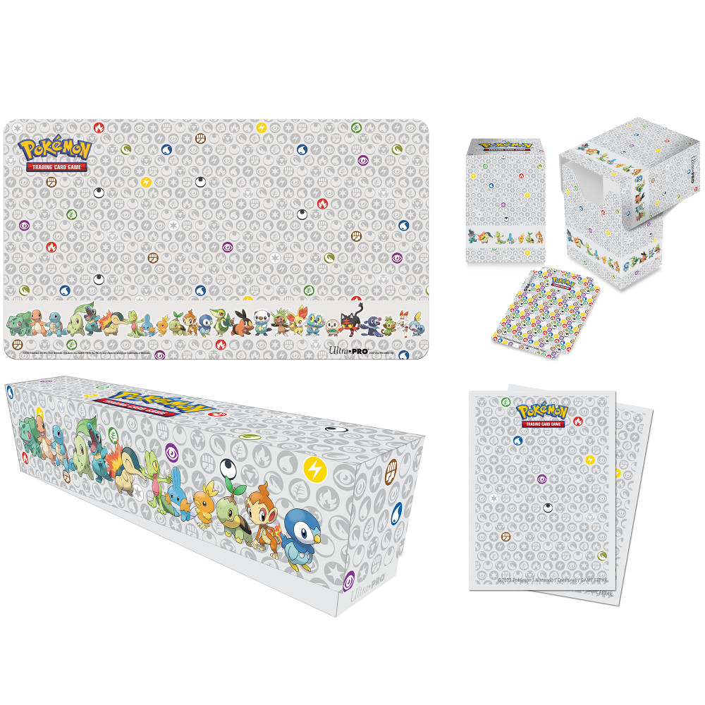 Pokemon: First Partner Accessory Bundle - Includes: Storage Box for 700+ Sleeved Cards, Deck Box, 65ct Deck Protector Sleeves, Playmat (24"x13.5"), Ultra Pro
