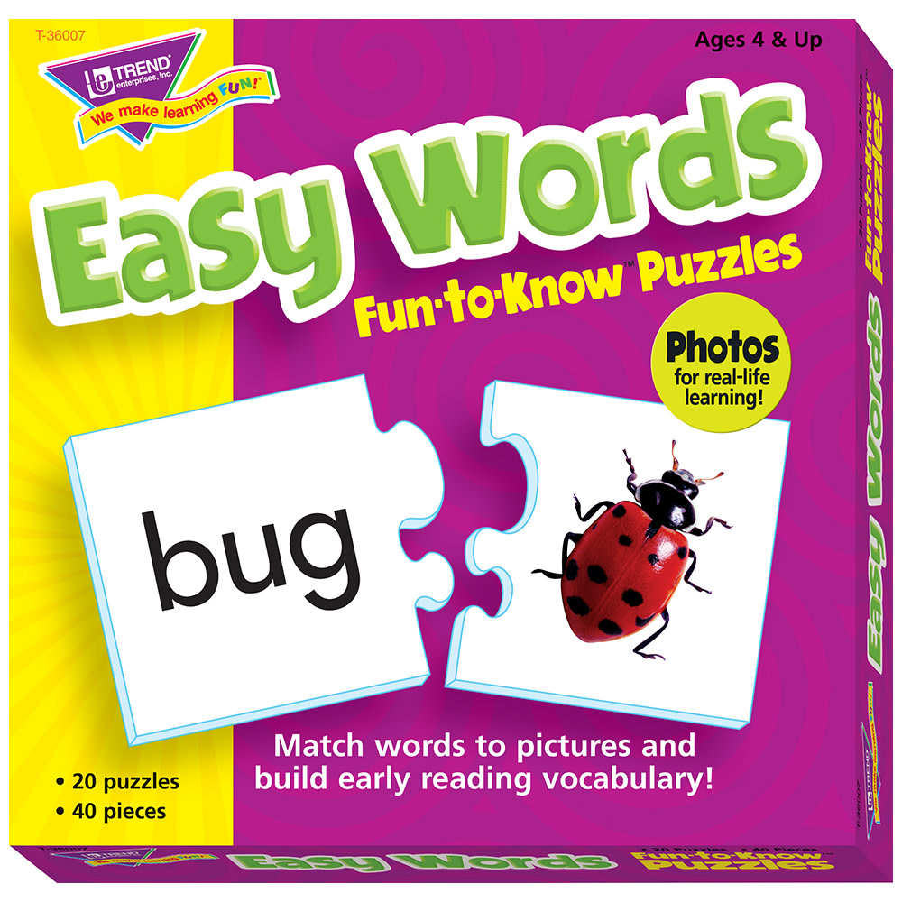 Easy Words Fun-to-Know? Puzzles Matching games