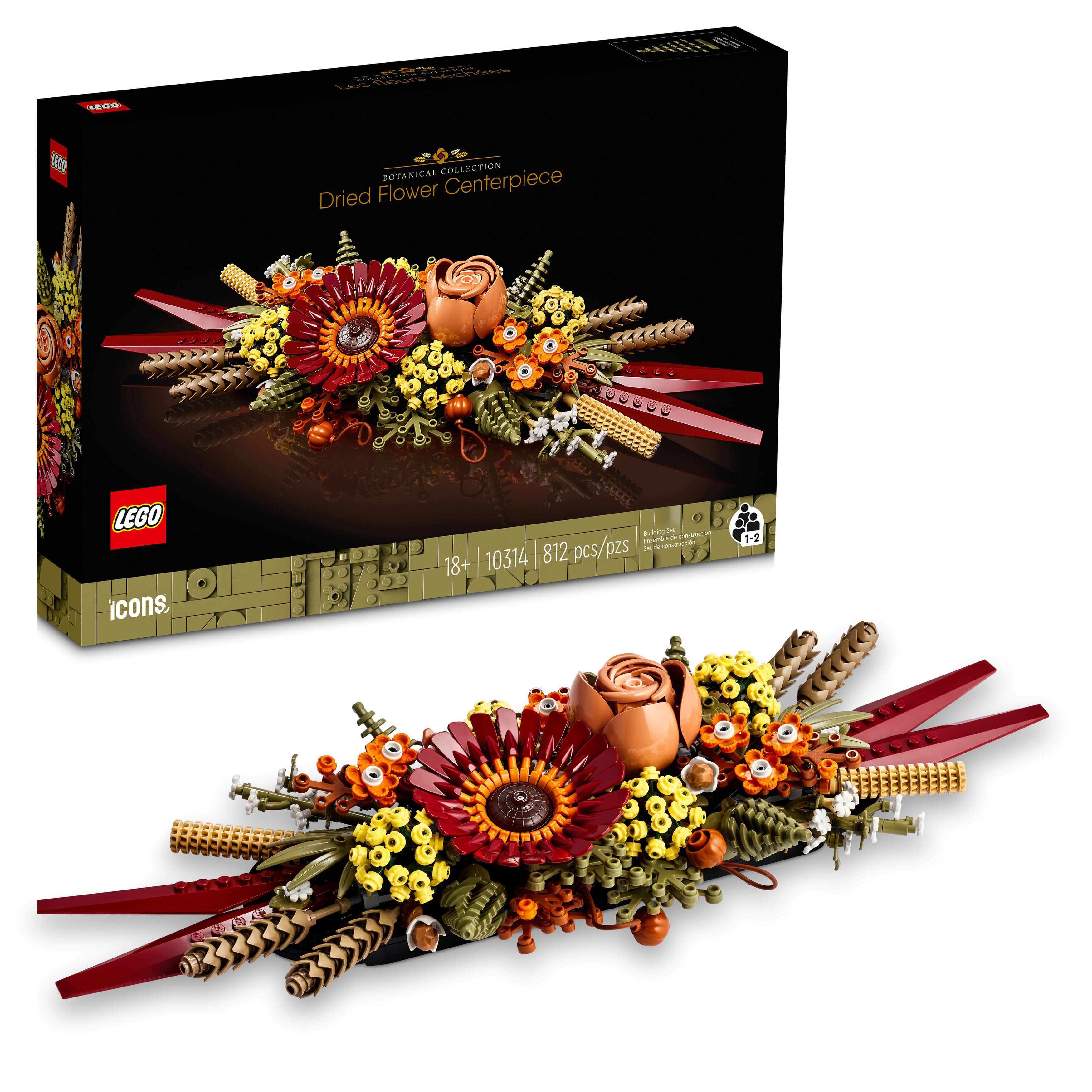 LEGO® IconsDried Flower Centerpiece 10314 Building Kit (812 Pieces)
