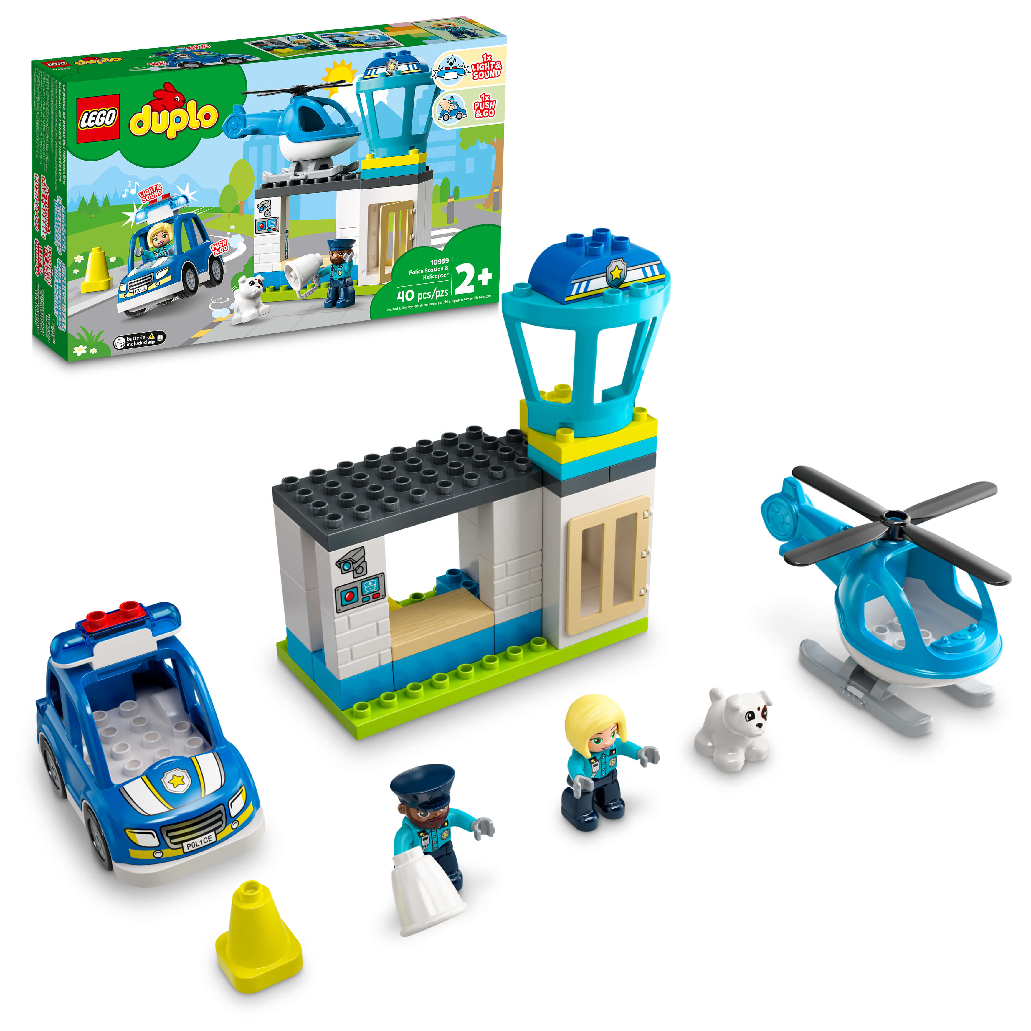 LEGO®  DUPLO® Rescue Police Station & Helicopter 10959 Building Toy (40 Pieces)