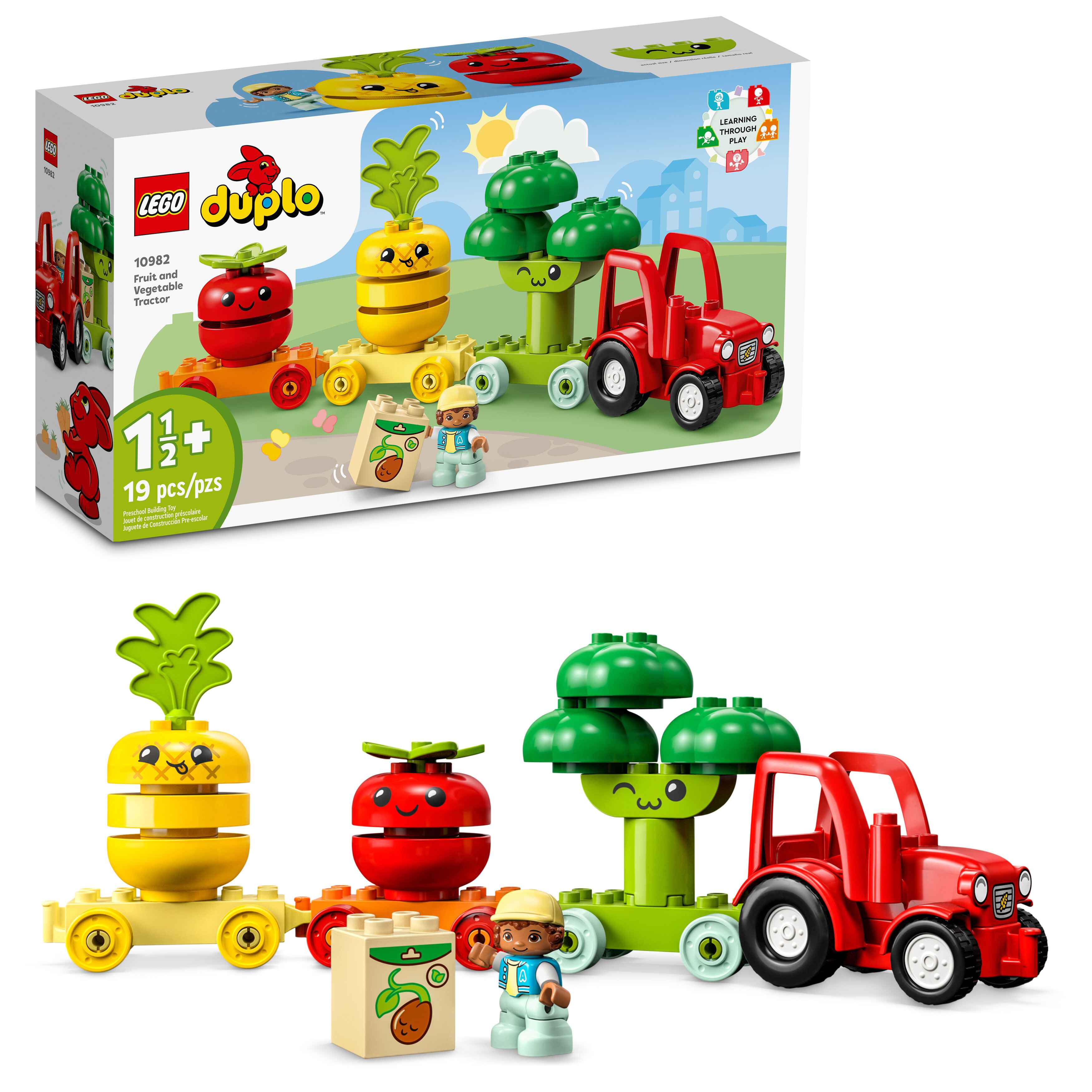 LEGO®  DUPLO® My First Fruit and Vegetable Tractor 10982 Building Toy Set (19 Pieces)
