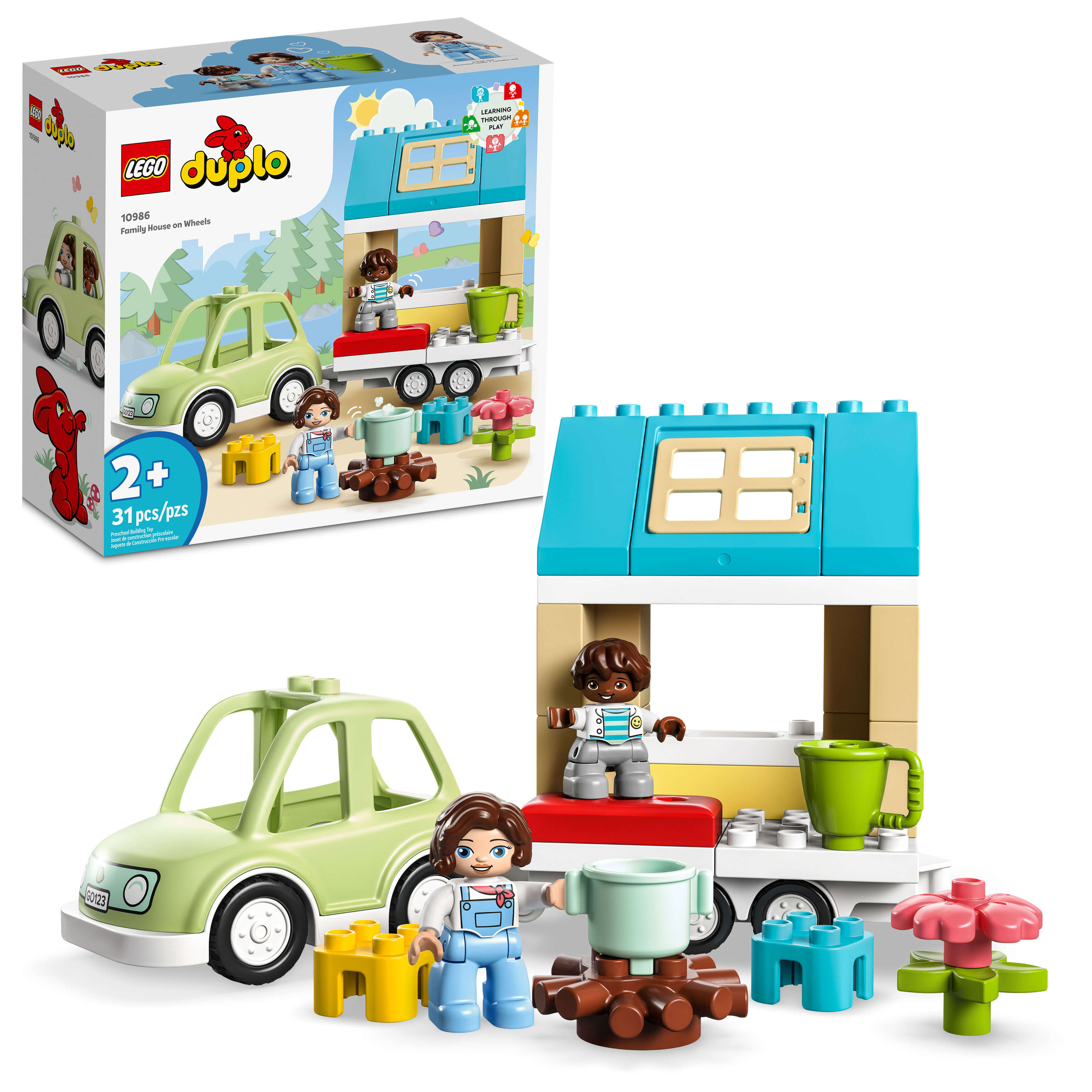LEGO®  DUPLO® Town Family House on Wheels 10986 Building Toy Set (31 Pieces)