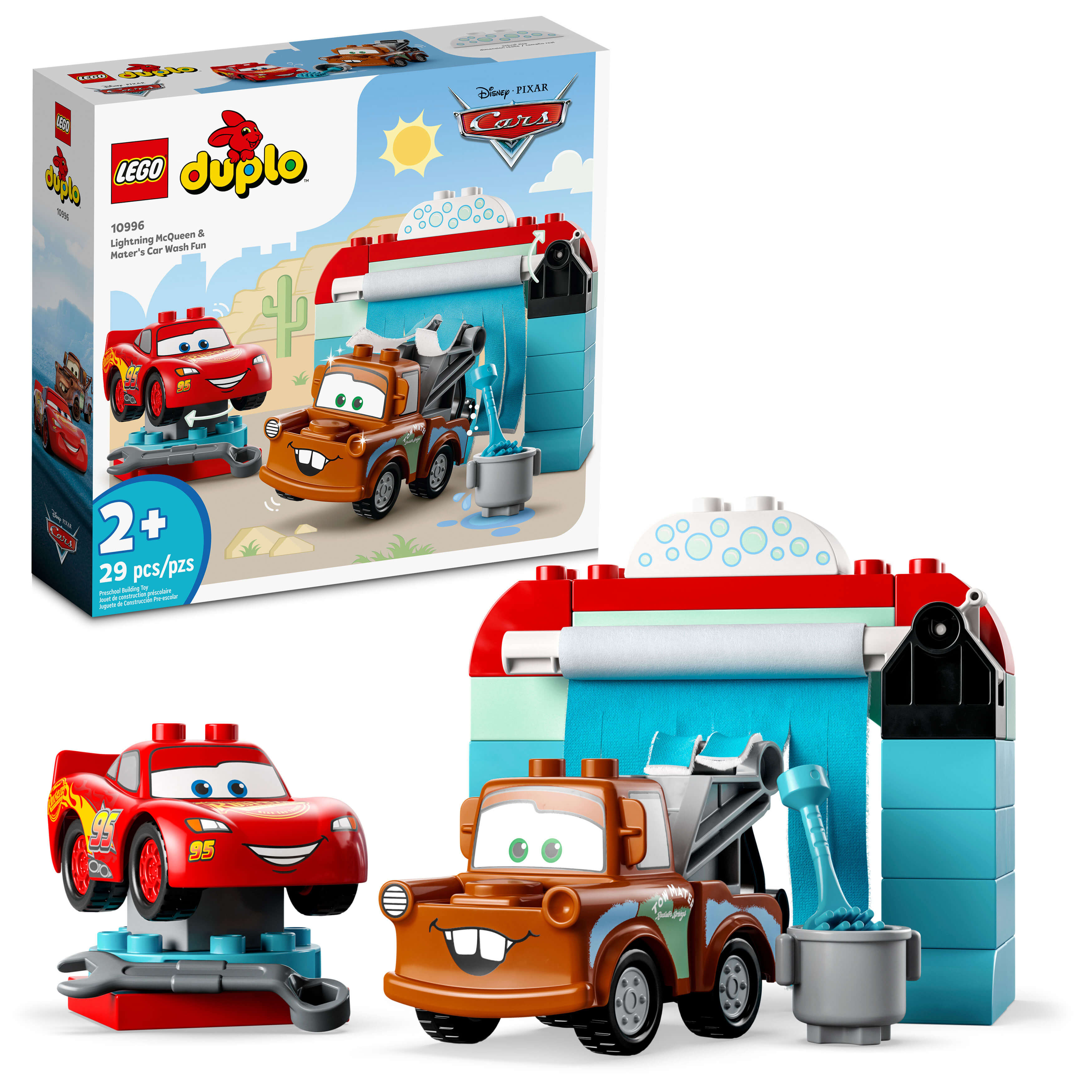 LEGO®  DUPLO® Disney and Pixars Cars Lightning McQueen & Maters Car Wash Fun 10996 (29 Pieces)