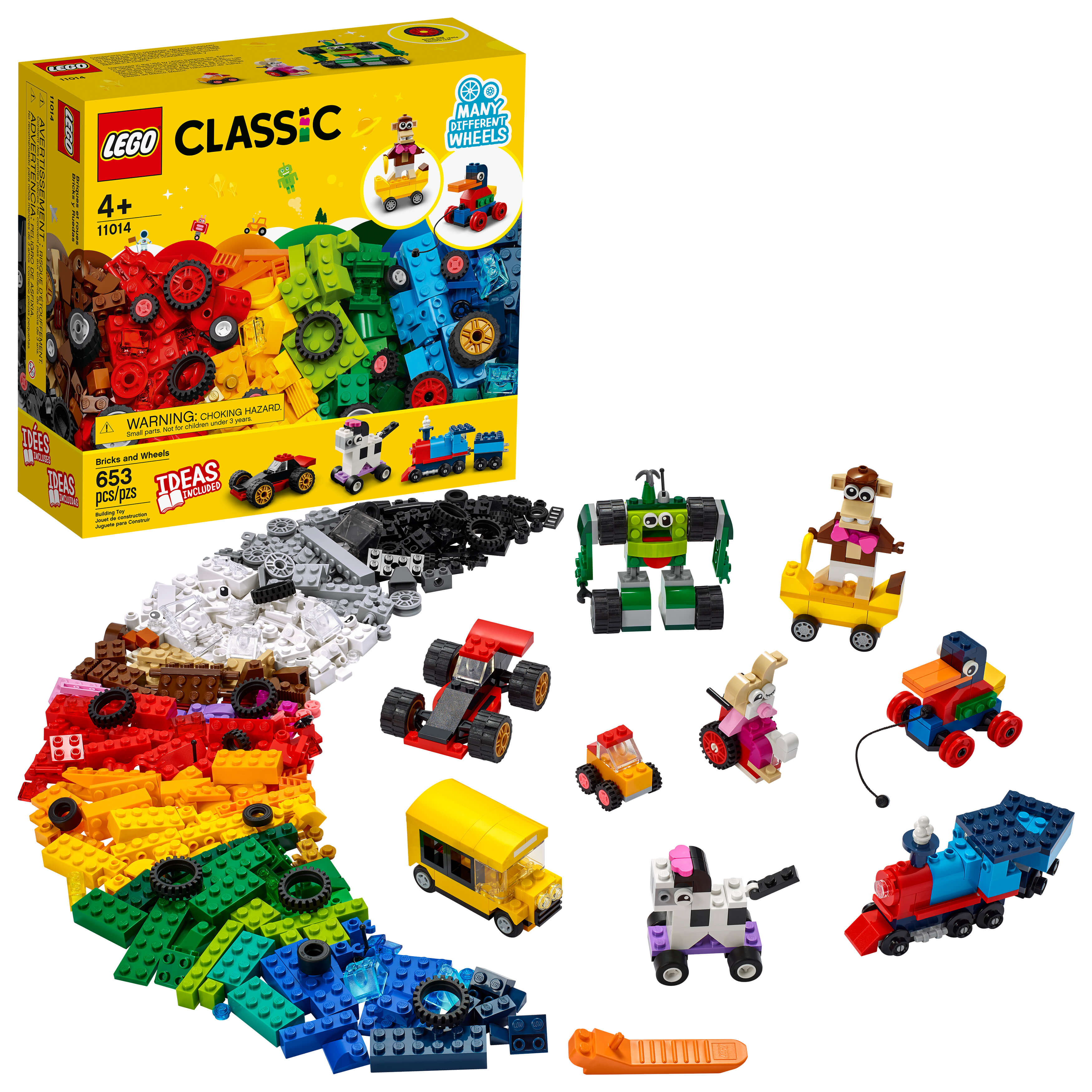 LEGO® Classic Bricks and Wheels 11014 Kids' Building Kit (653 Pieces)