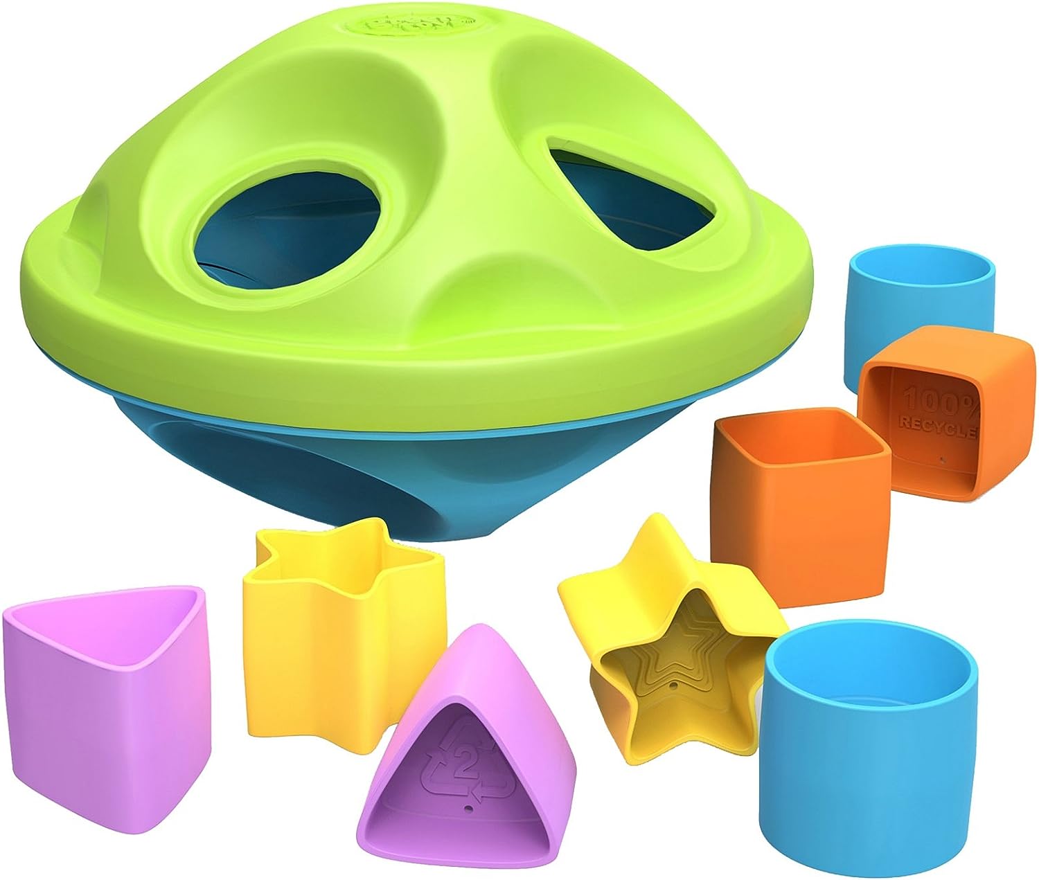 Green Toys Shape Color and Shape Identification Sorter, Unisex Toddlers for 6m+