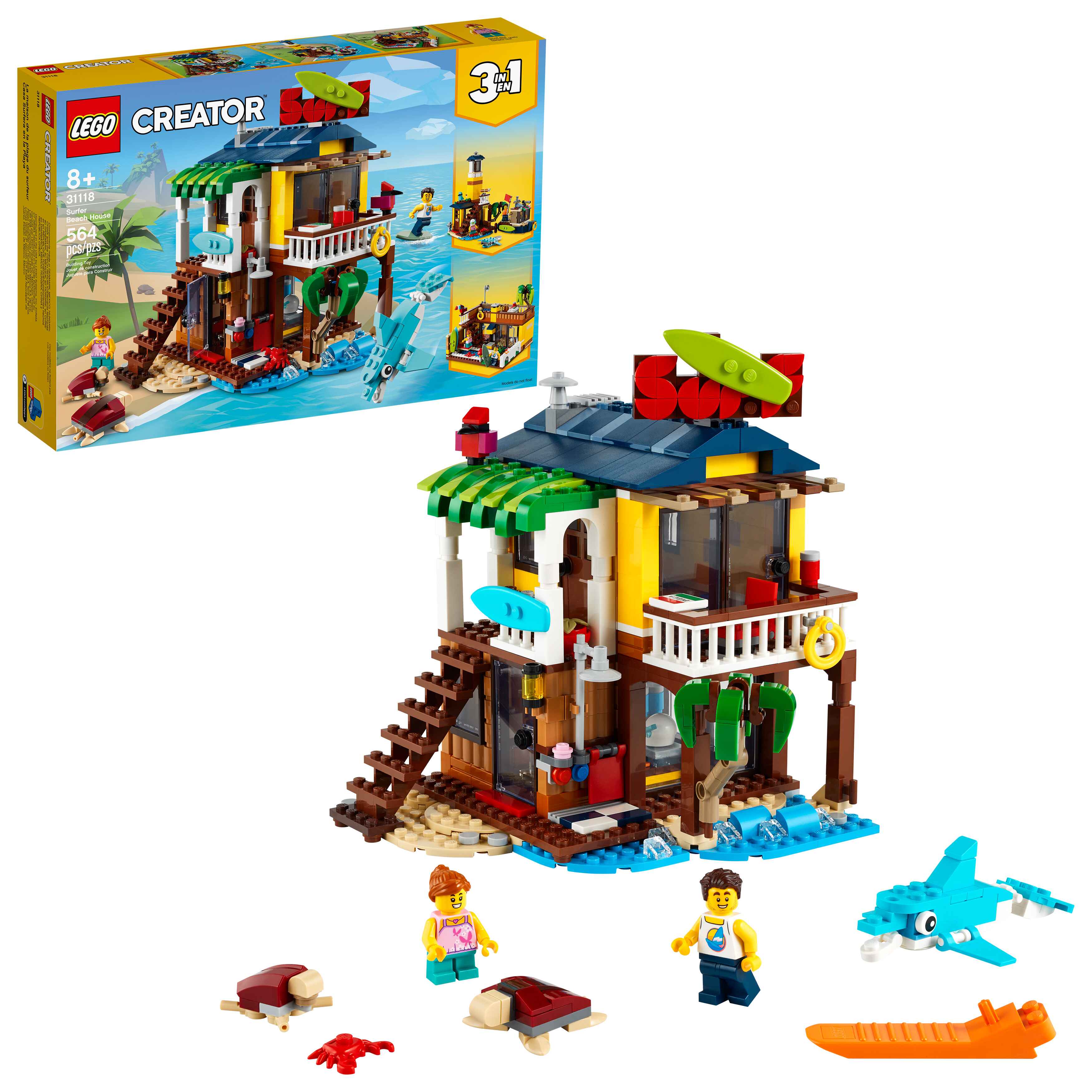 LEGO® Creator 3in1 Surfer Beach House 31118 Building Kit (564 Pieces)