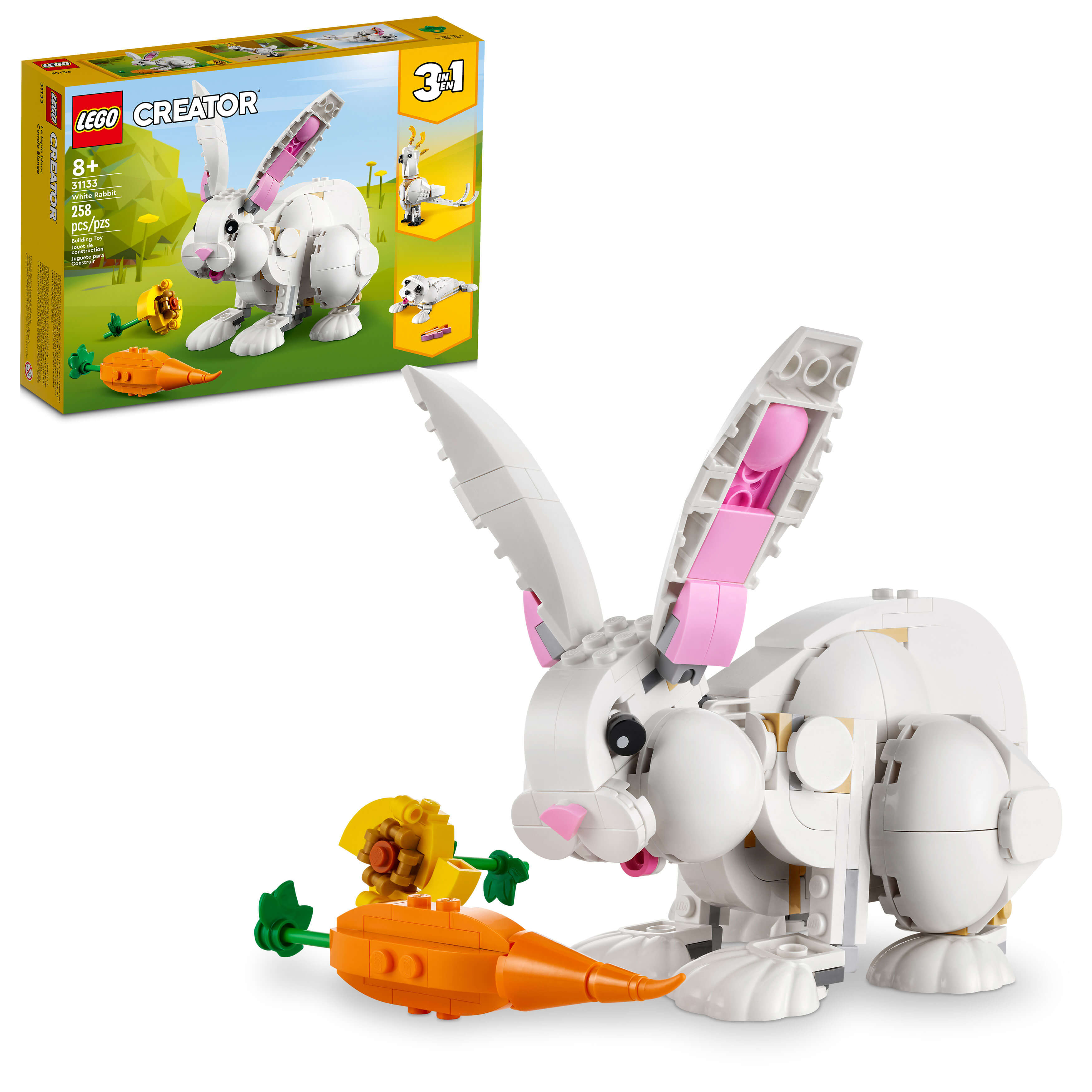 LEGO® Creator 3in1 White Rabbit 31133 Building Toy Set (258 Pieces)