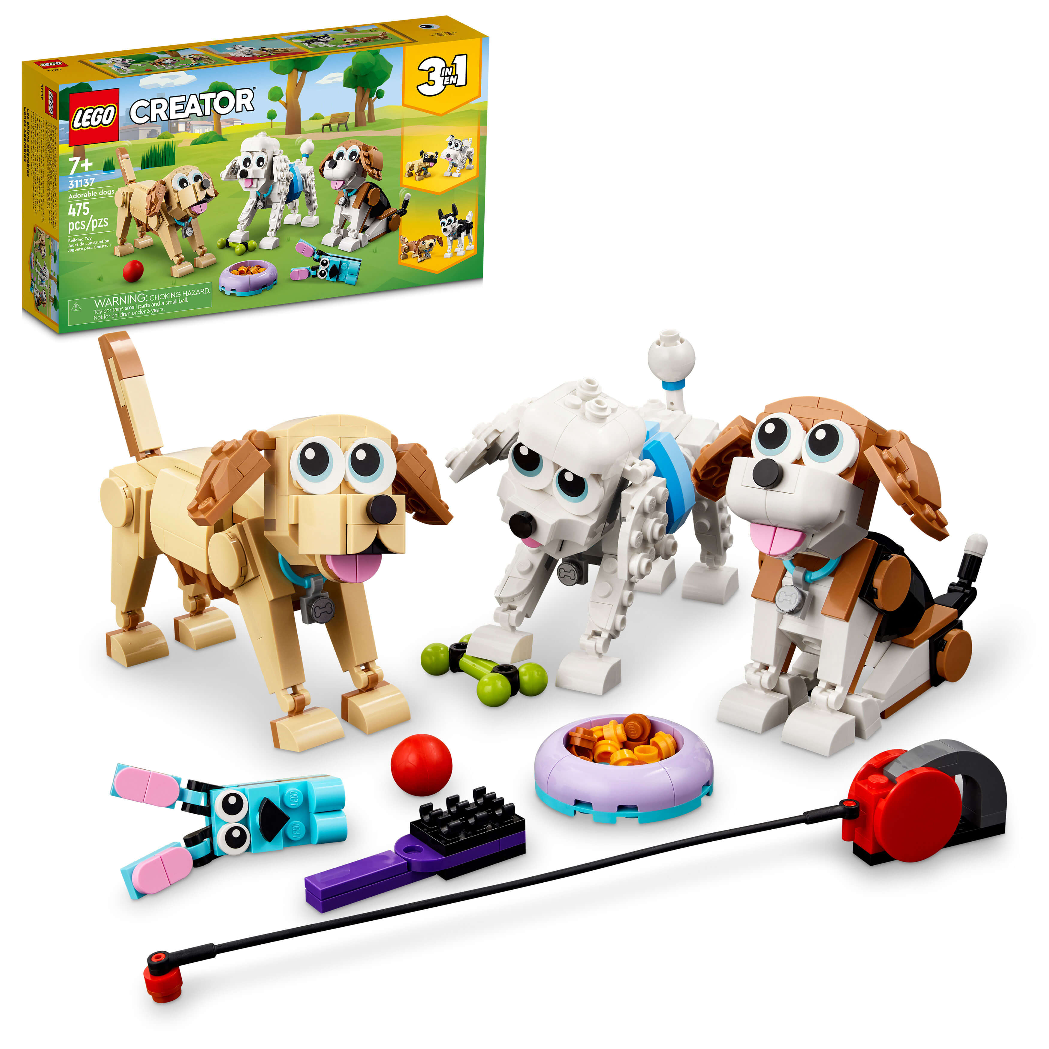 LEGO® Creator Adorable Dogs 31137 Building Toy Set (475 Pieces)