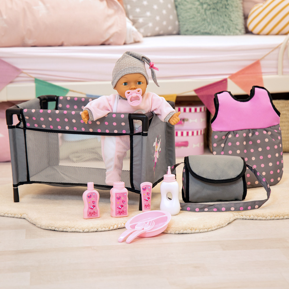 Bayer Design Baby Doll Travel Bed and accessories set