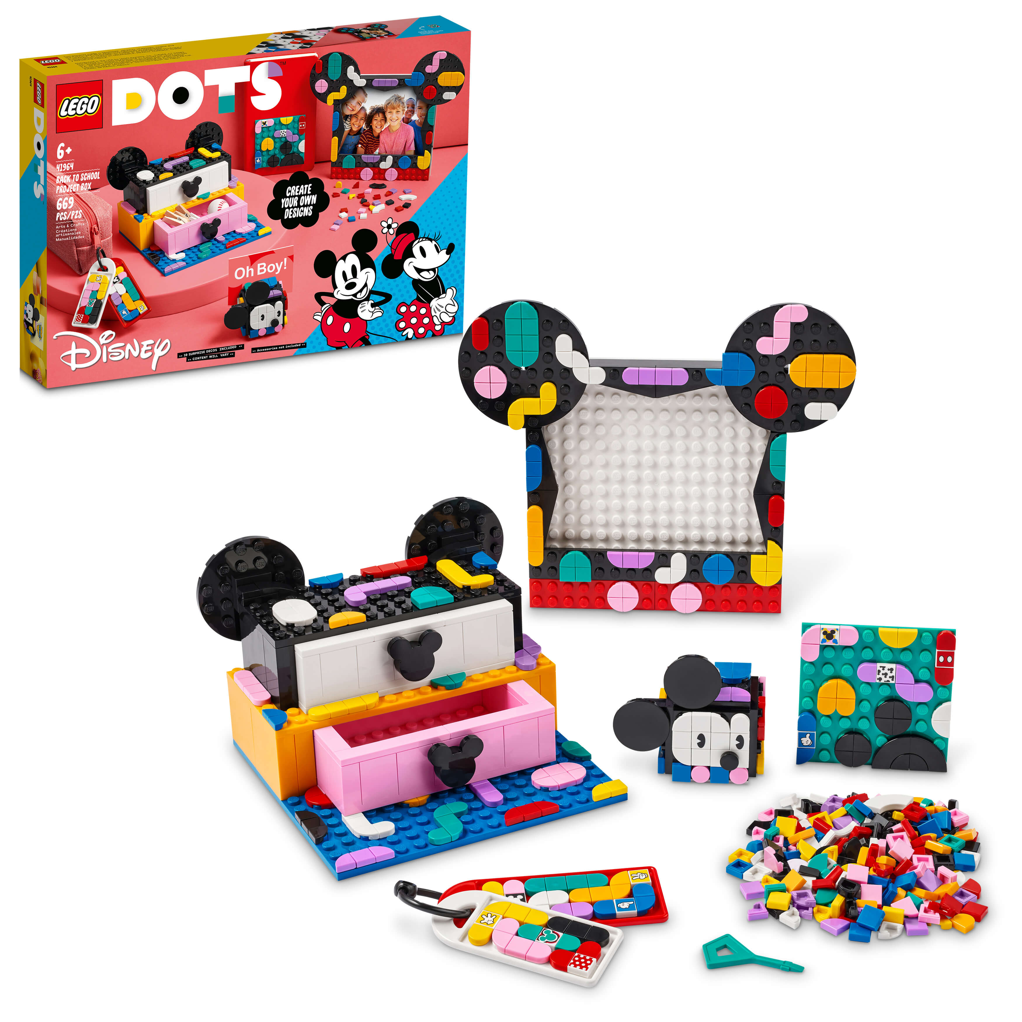 LEGO® DOTS Disney Mickey Mouse & Minnie Mouse Back-to-School Project Box 41964