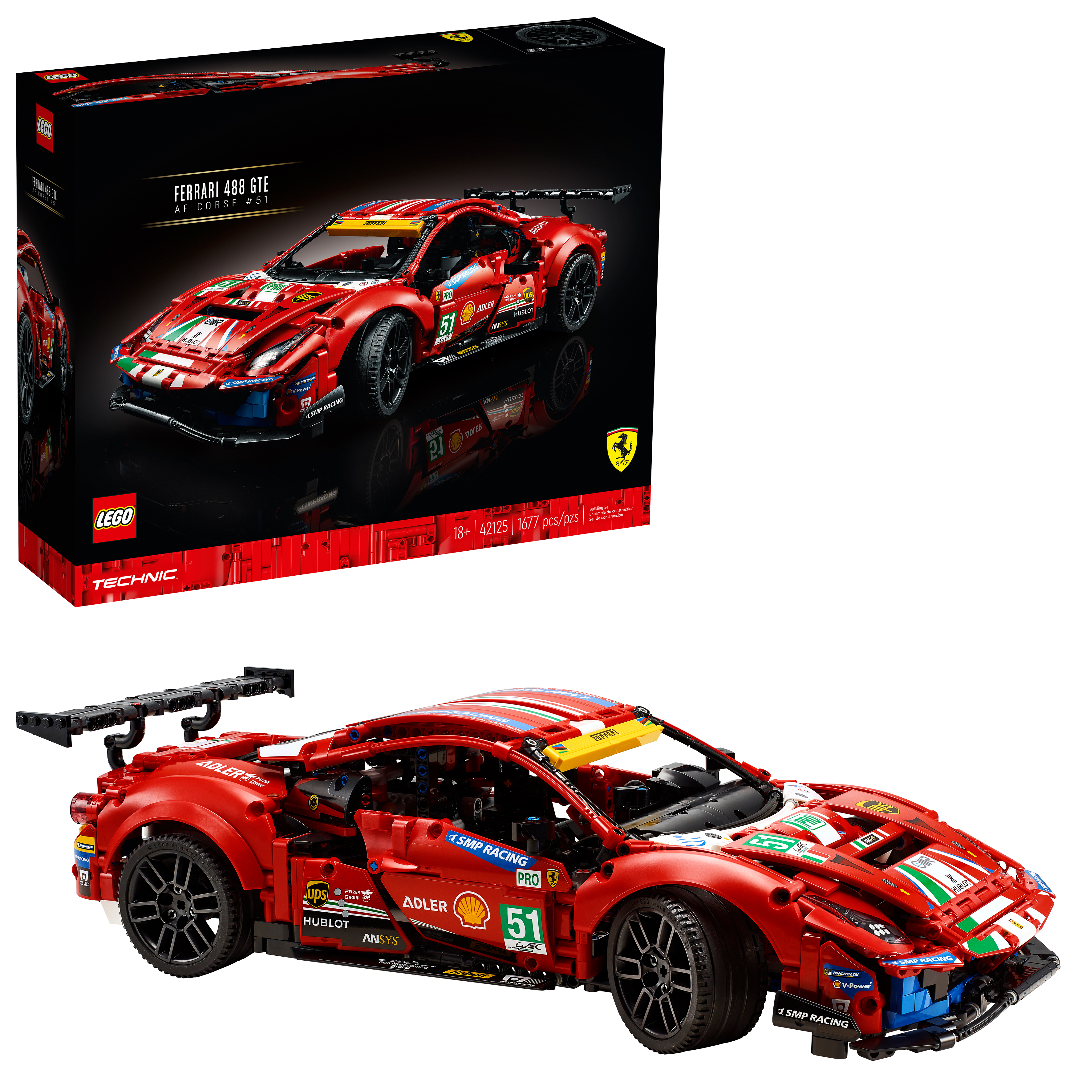 LEGO® Technic® Ferrari 488 GTE AF Corse #51 42125 Building Kit (1,677 Pieces)