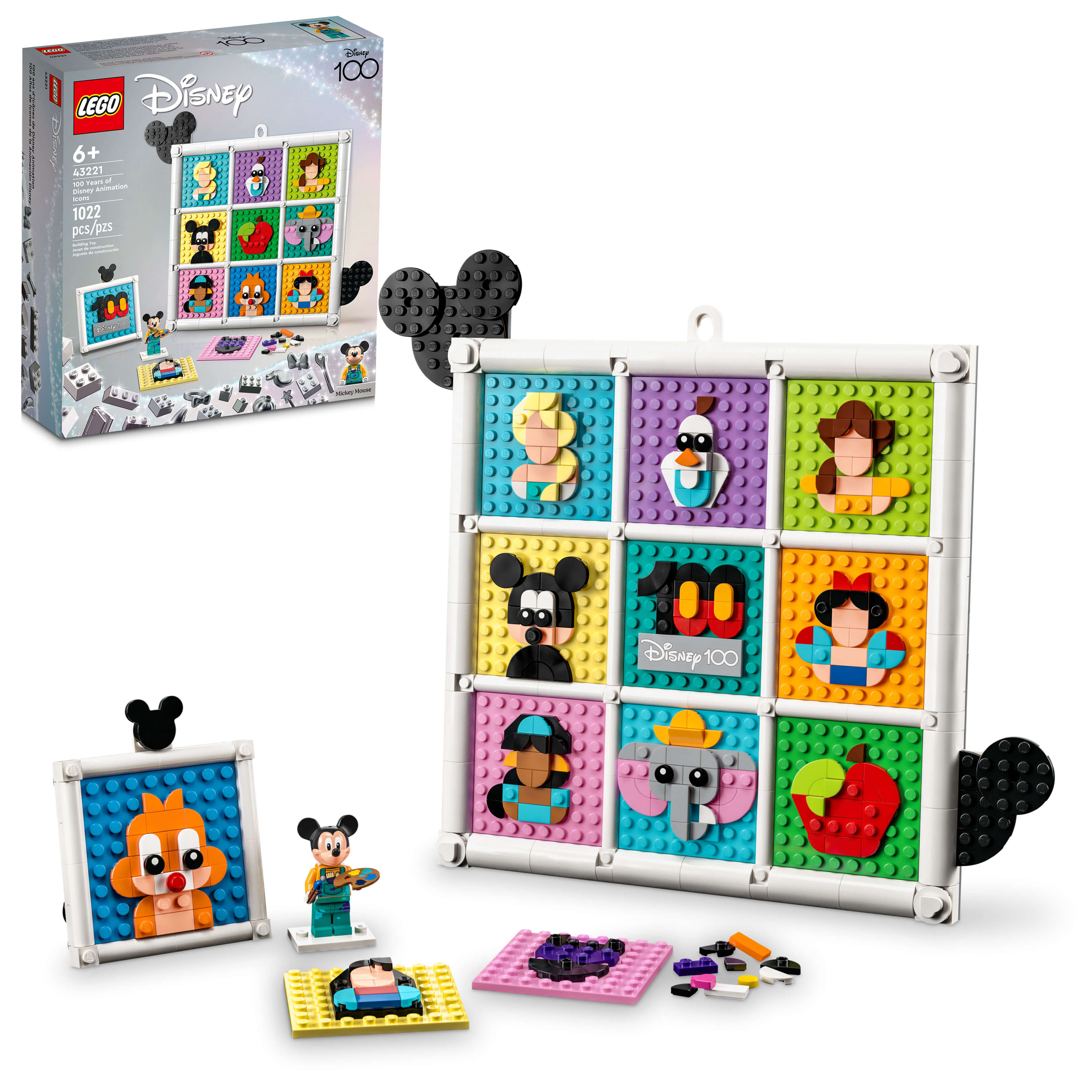 LEGO® Disney 100 Years of Disney Animation Icons 43221 Building Toy Set (1,022 Pcs)