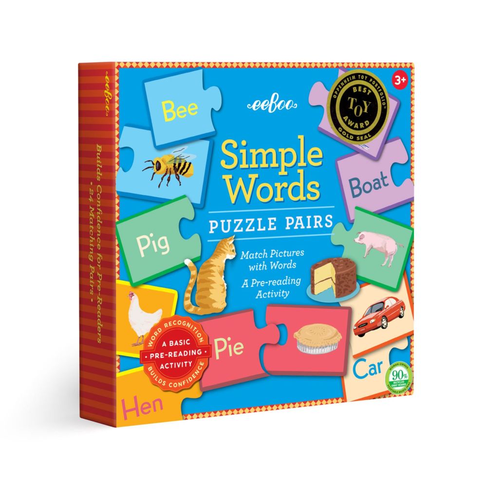 eeBoo Simple Word Puzzle Pairs Ages 3+