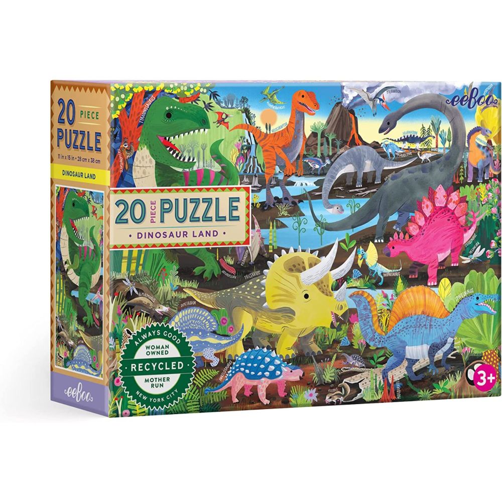 eeBoo Dinosaur Land 20 piece jigsaw puzzle