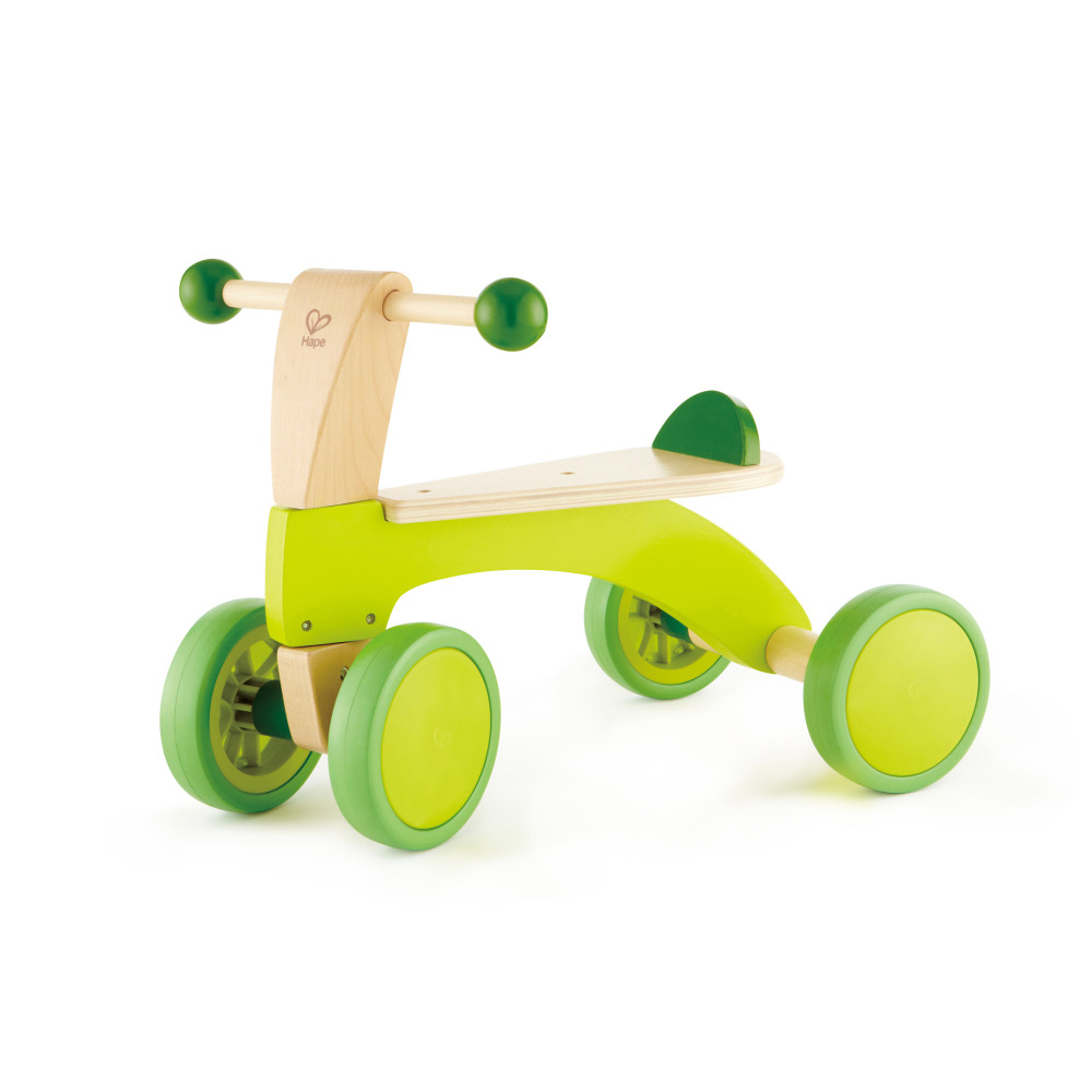 Hape Scoot Around Ride-On Wood Bike -Bright Green - Toddler, Ages 12mo+