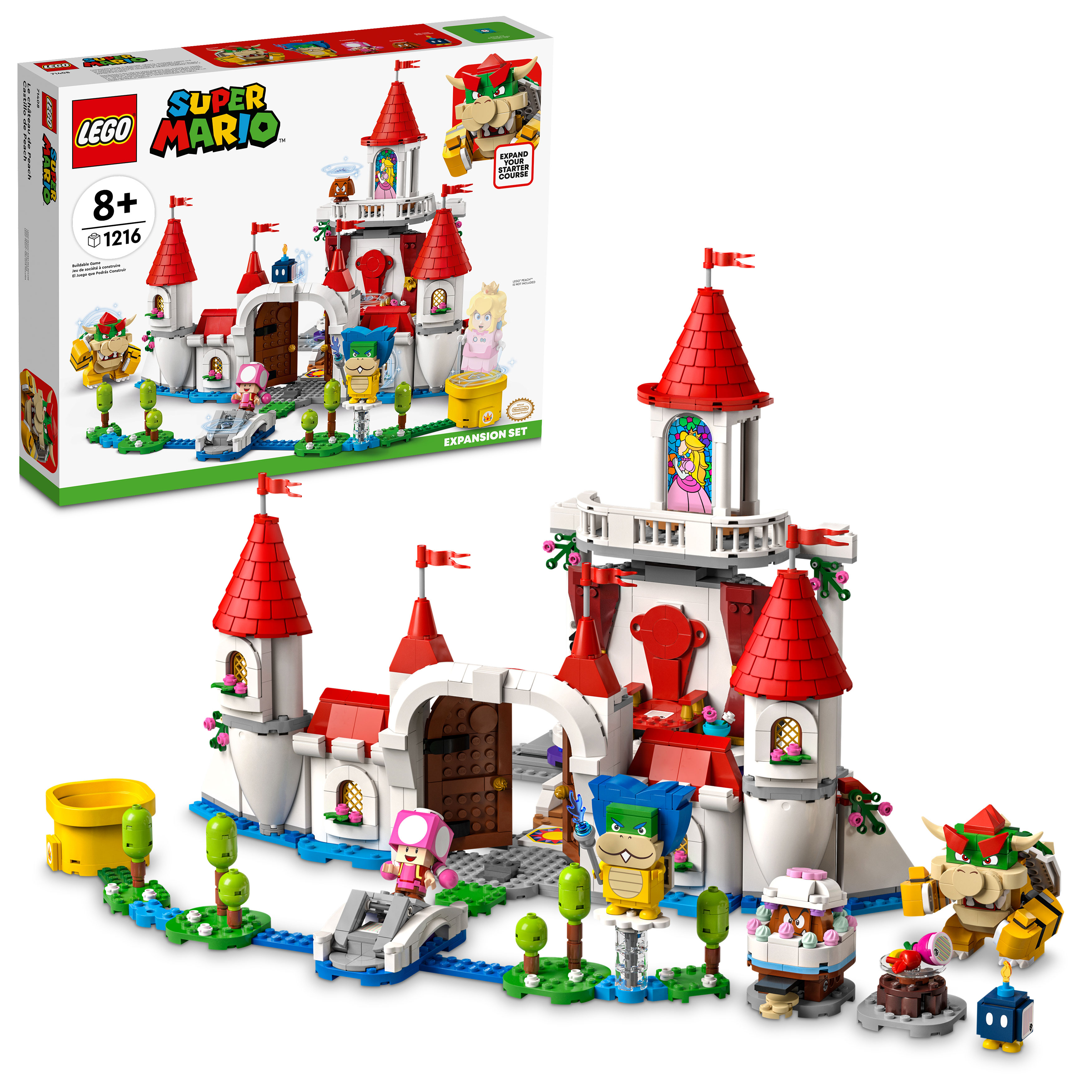 LEGO® Super Mario Peachs Castle Expansion Set 71408 Building Kit (1,216 Pieces)