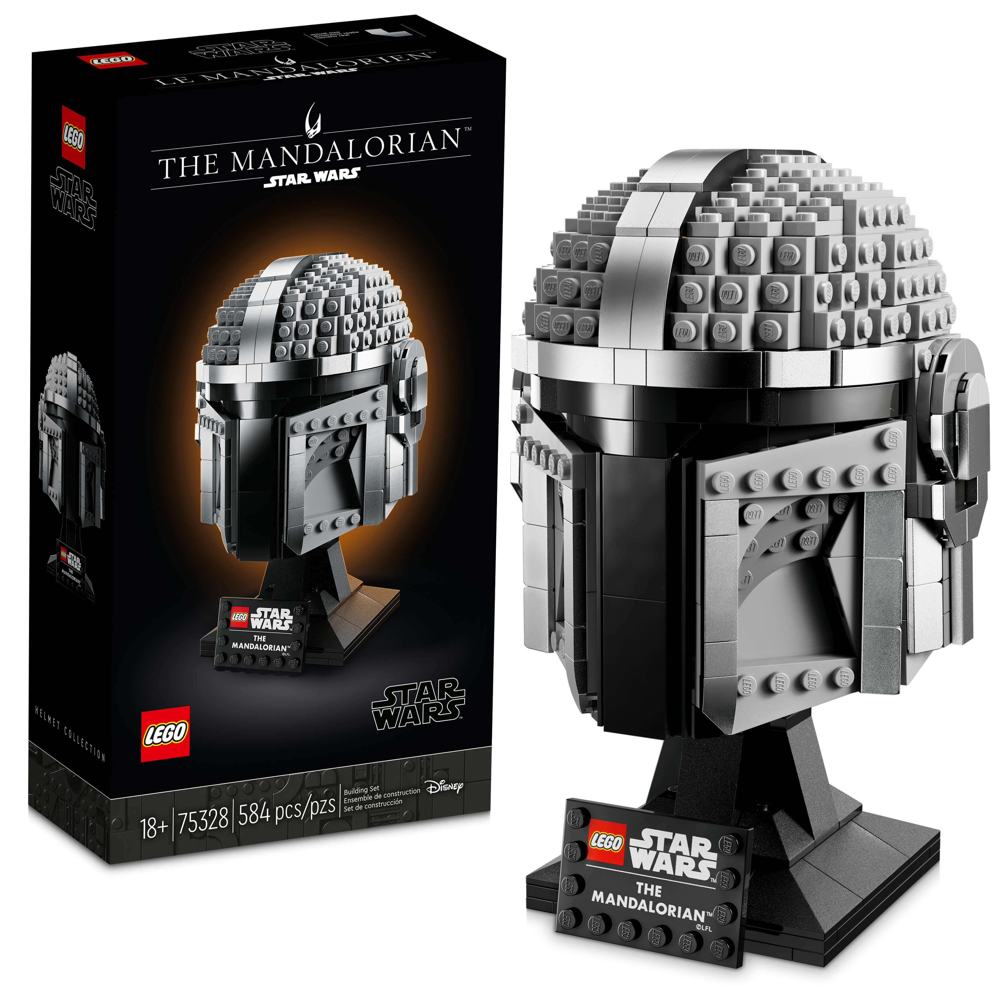LEGO® Star Wars® The Mandalorian Helmet 75328 Building Kit (584 Pieces)