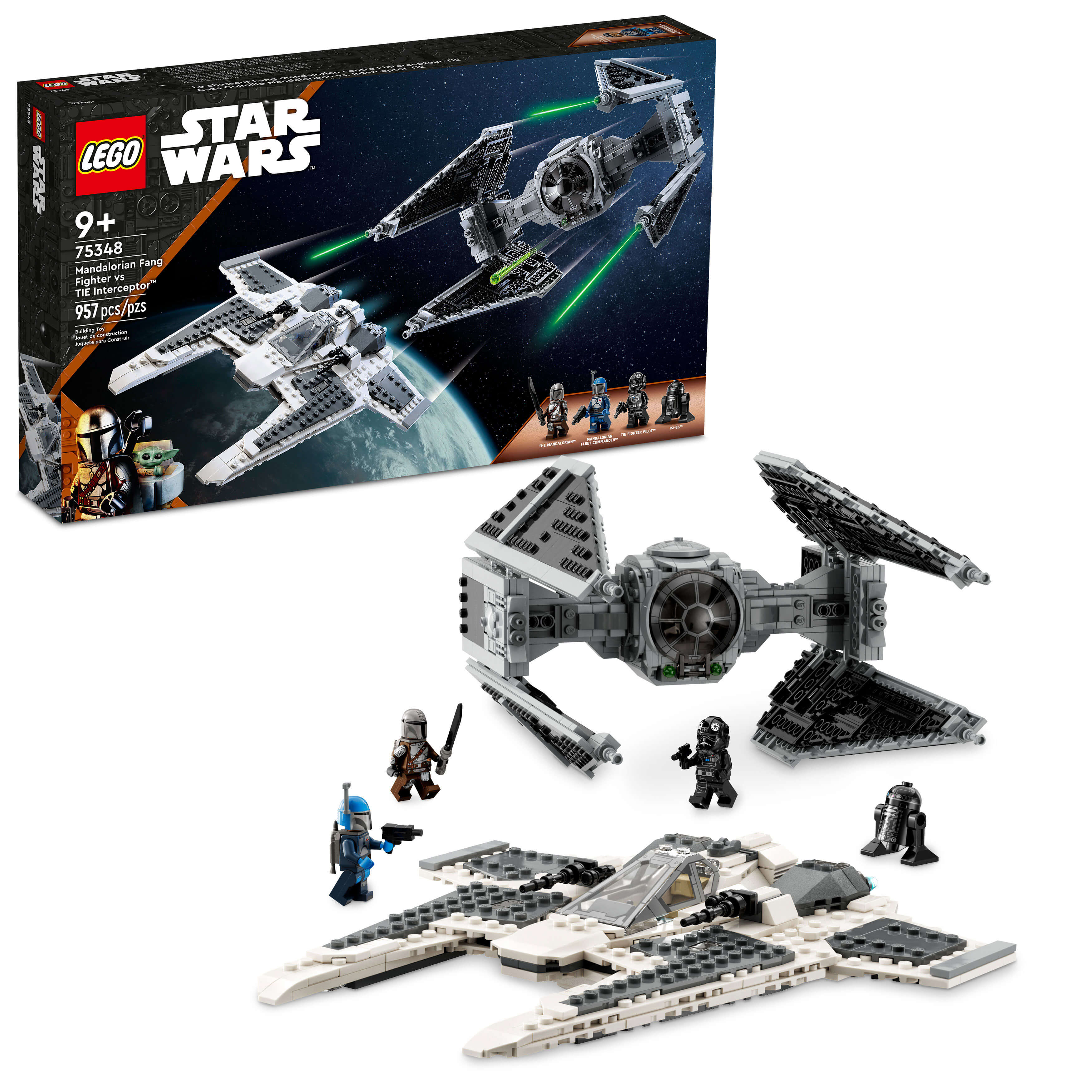 LEGO® Star Wars® Mandalorian Fang Fighter vs. TIE Interceptor 75348 (957 Pieces)