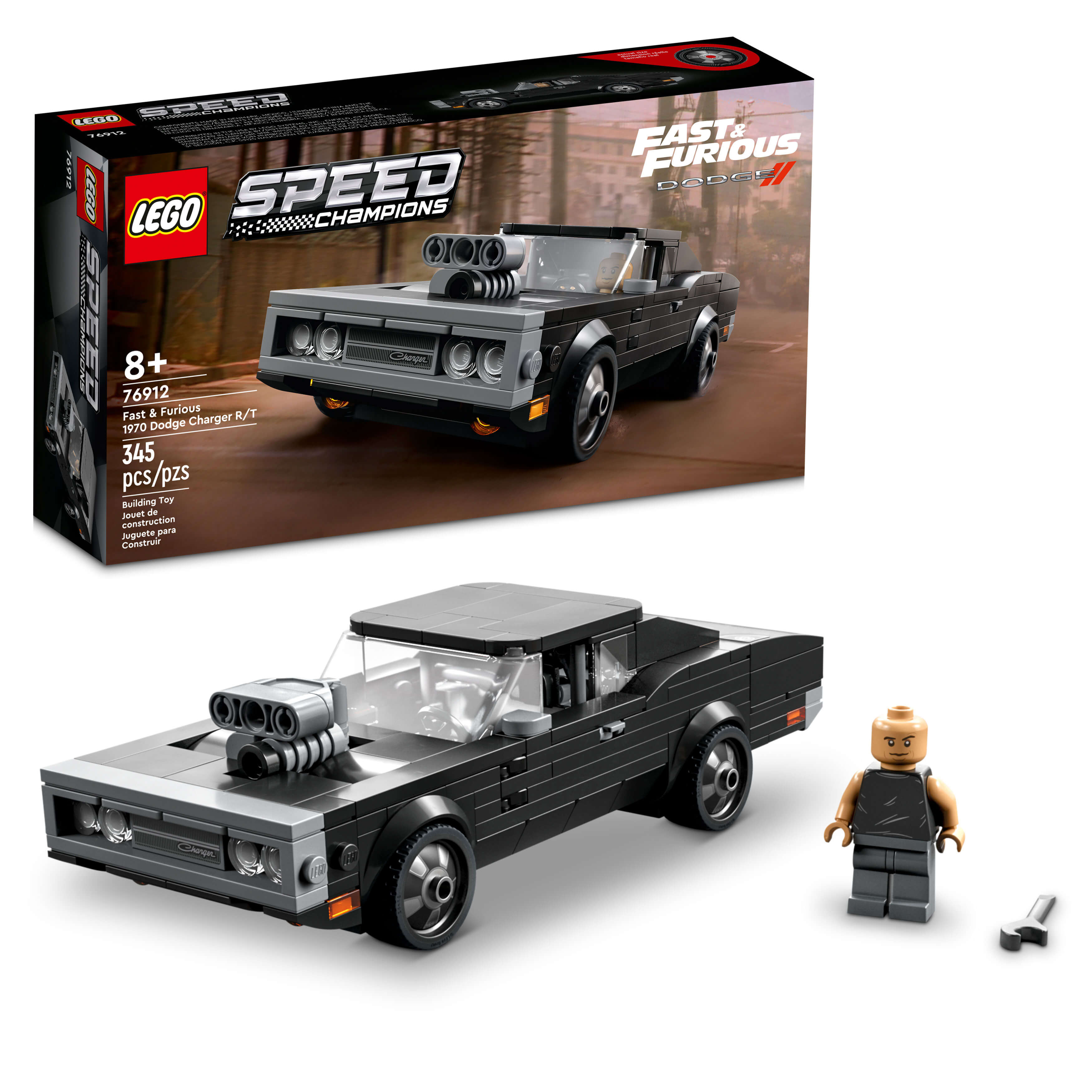 LEGO® Speed Champions Fast & Furious 1970 Dodge Charger R/T 76912 Model (345 Pieces)