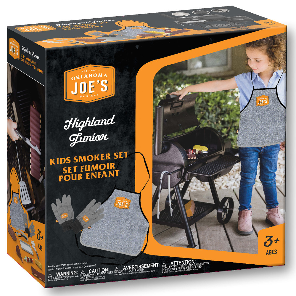 Oklahoma Joe's Kids Pretend Play Smoker with realistic steam and accessories.