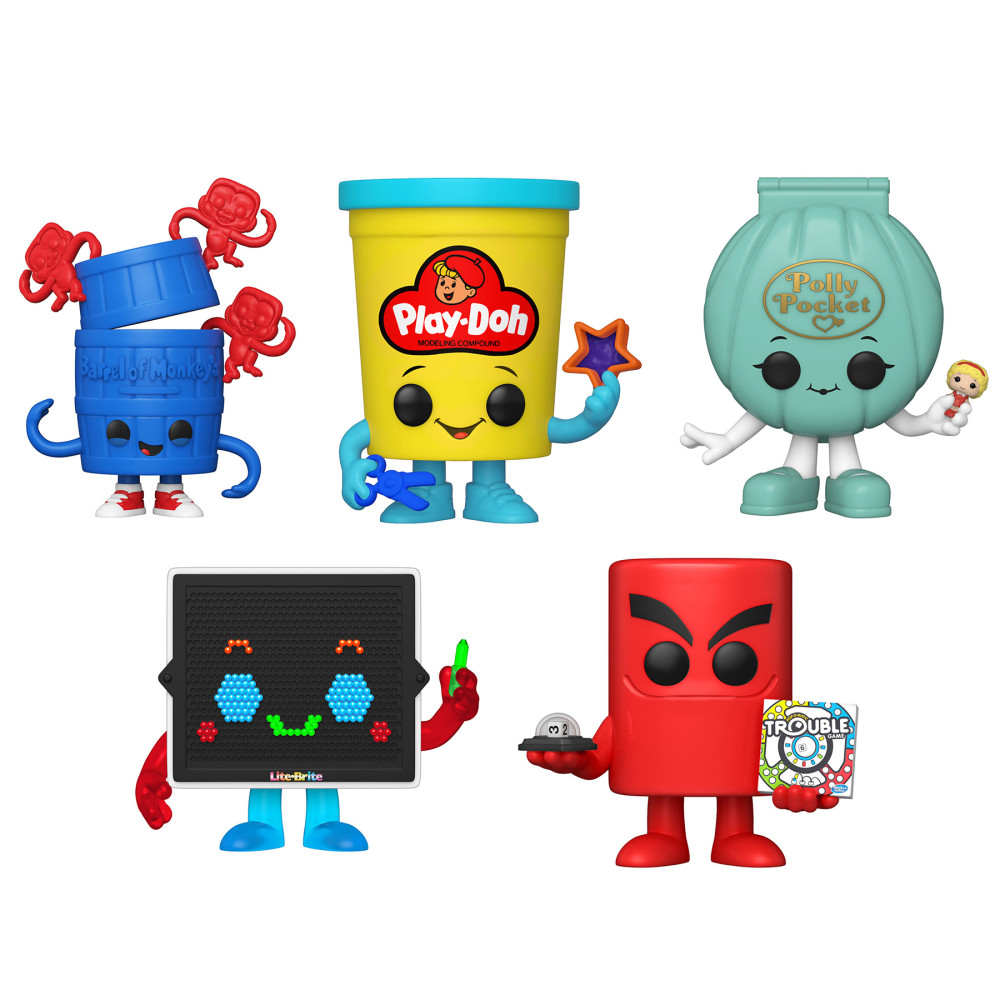 Funko POP! Games Bundle Collectors Set - Barrel of Monkey's, Play-Doh, Lite-Brite, Polly Pocket, and Trouble