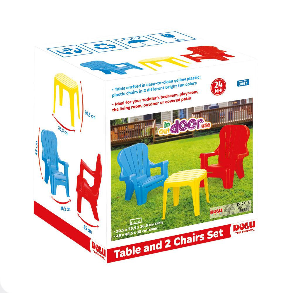 Dolu Toys - Childrens Plastic Table And Chairs Set